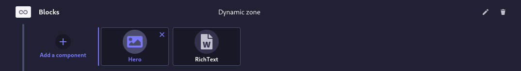 add dynamic zone on page result