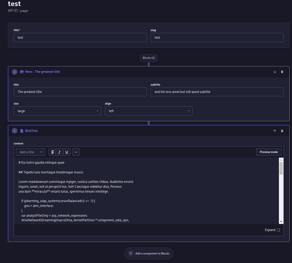 test page view